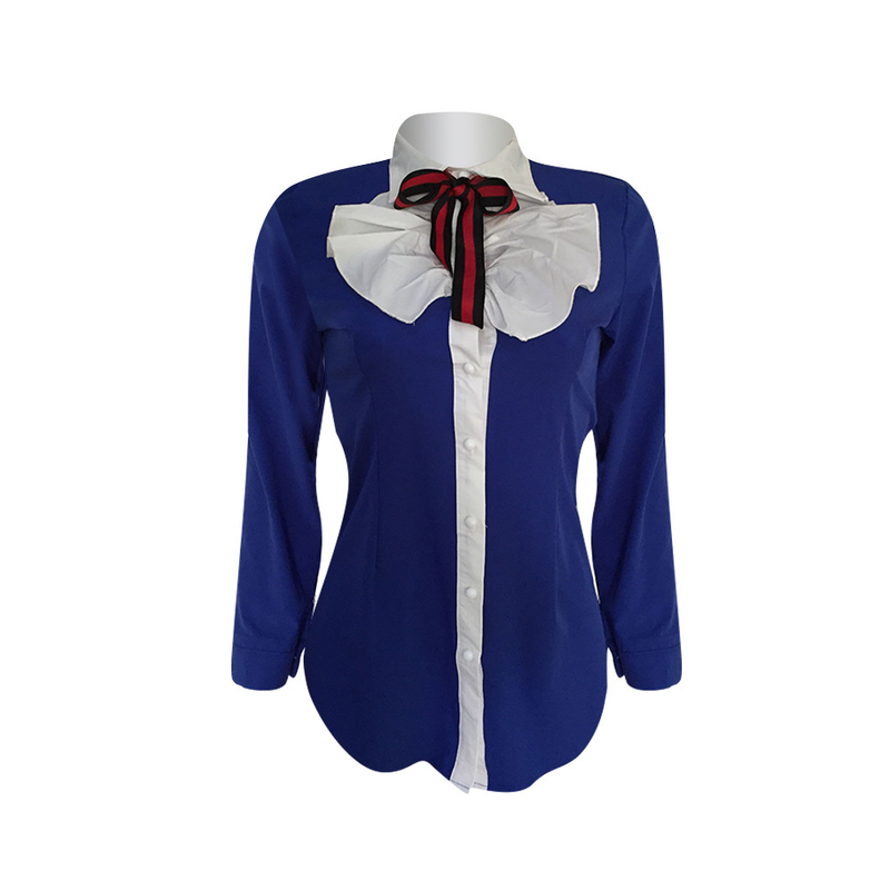 Camicia slim fit con fiocco da donna_voghion.com