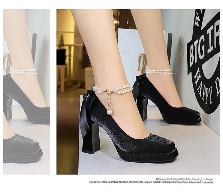 9982-H79TP Scarpe col tacco alto con plateau impermeabile e tacco spesso in versione coreana, con nastro di perle e farfalla_voghion.com