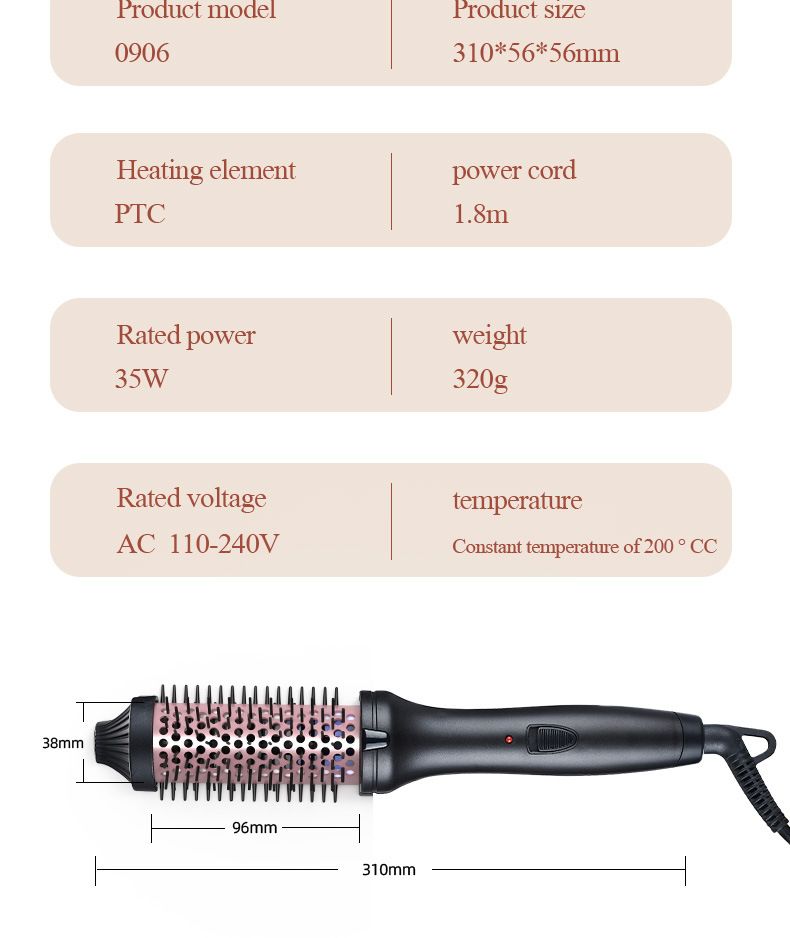 hair straightening comb multifunctional curling iron does not damage hair fluffy comb high head electric comb_voghion.com