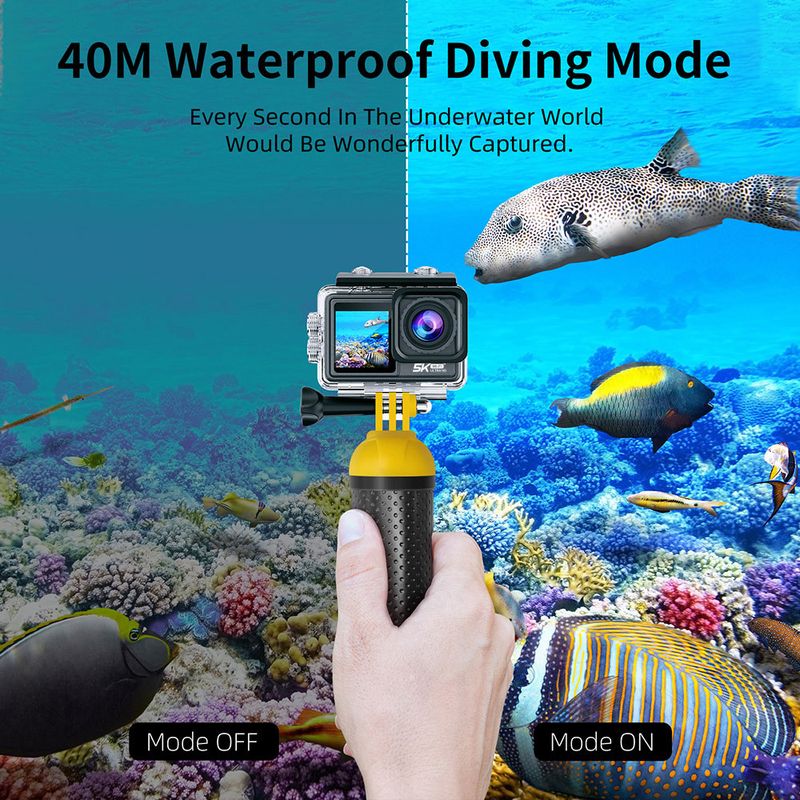 5K 30FPS EIS Video Optional Filter Lens 48MP Zoom 1080P Webcam Vlog WiFi Action Camera With Remote Control_voghion.com