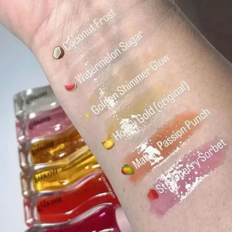 Huile pour les lèvres Gisou Honey Oil Sexy Plump Fruit Honey Essence Huile pour les lèvres Améliore les soins des cheveux secs Lisse et longue durée Rétention du parfum Après-shampoing_voghion.com