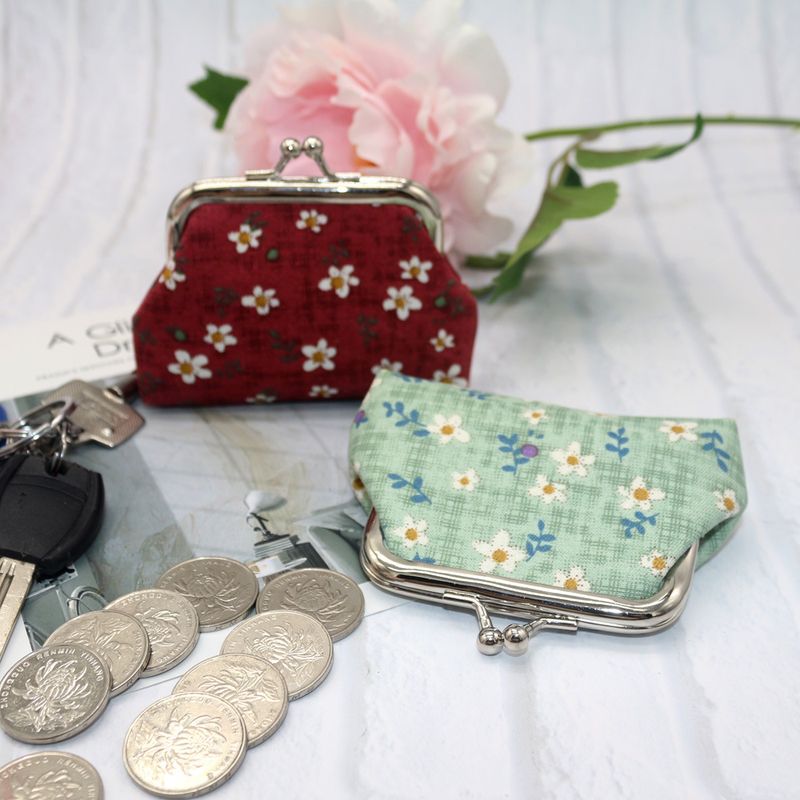 Spot piccola rosa portamonete da donna in PU tessuto stampato piccola borsa portamonete per studenti piccolo lotto regalo_voghion.com