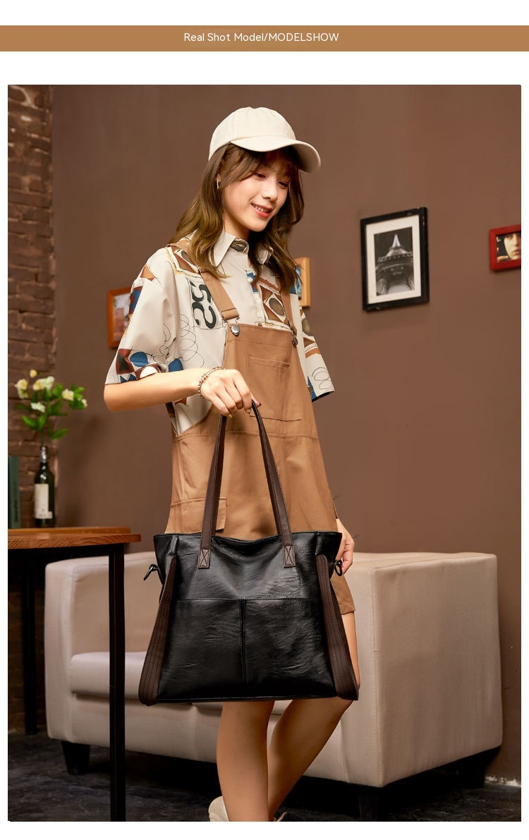 2023 New Hot Selling Shoulder Bag Women's Soft Leather Big Bag Pu Large Capacity Tote Bag Women's Bag Versatile_voghion.com