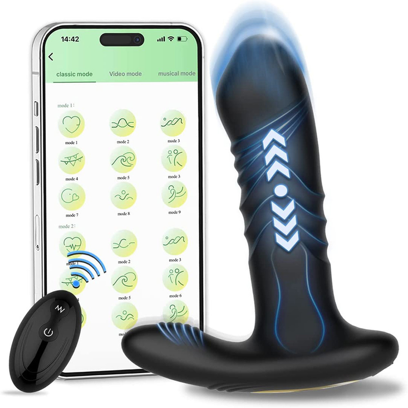 Vibrierender männlicher Teleskop-Buttplug-Analvibrator APP-Funkfernbedienung für Frauen Ass Anal Dildo Prostata Ma_voghion.com