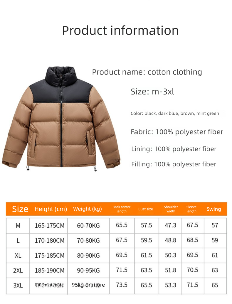2023 New Winter Cotton For Men Stand Collar Short Fashion Korean Style Youth Puffer Jacket Coat_voghion.com