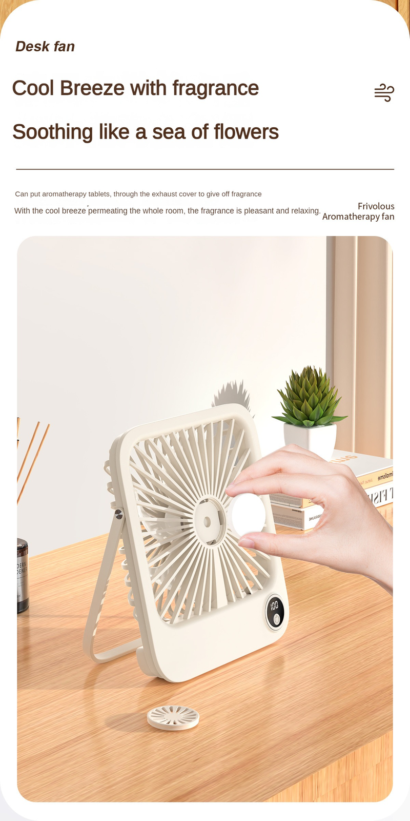 Desktop Small Portable Outdoor Office USB Folding Digital Display Ultra Slim Fan_voghion.com