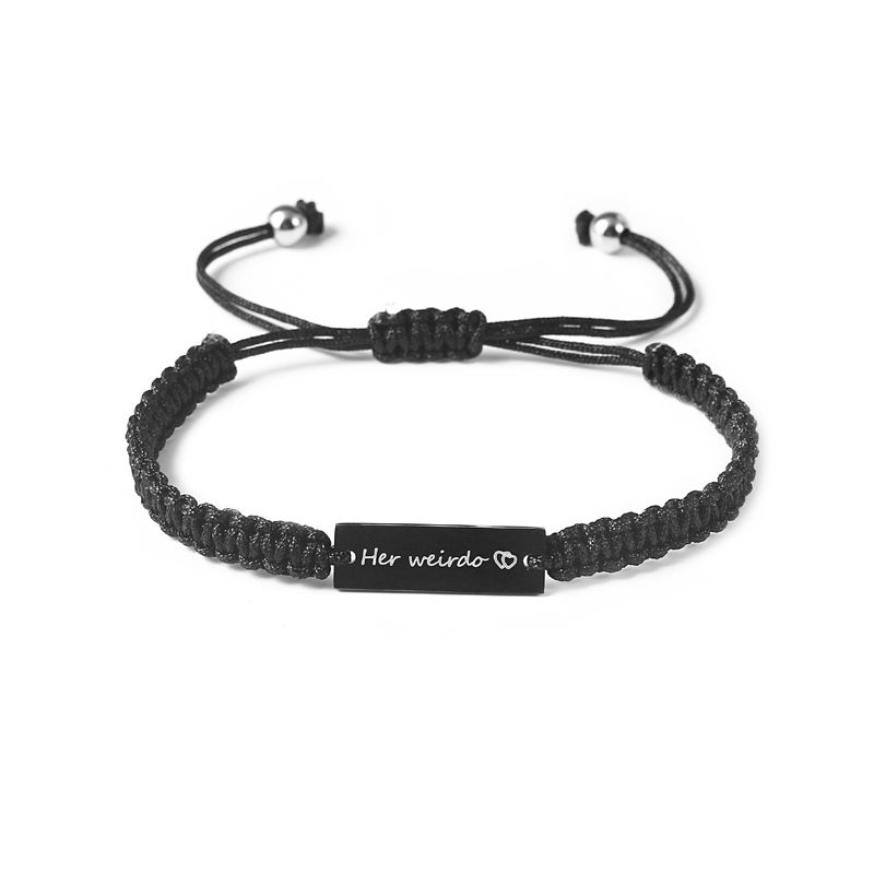 Nuovi braccialetti in acciaio inossidabile, neri e bianchi, fatti a mano e intrecciati, per uomo e donna, con corda per gioielli da mano._voghion.com