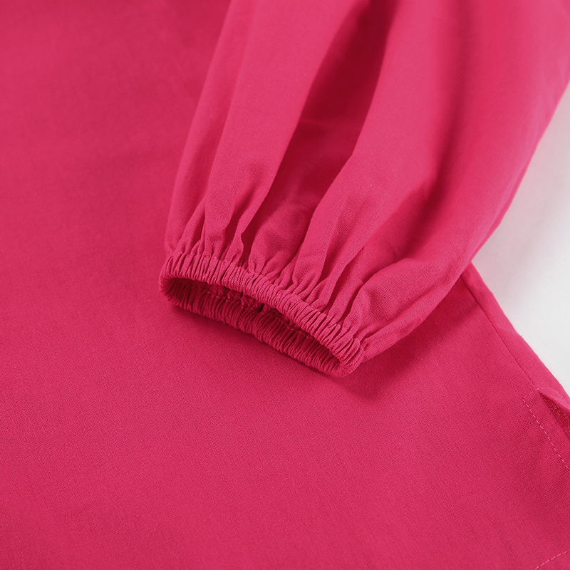 Completo da donna a maniche lunghe in cotone e lino da pendolare per donna, set casual con camicia rosa e pantaloncini in due pezzi_voghion.com
