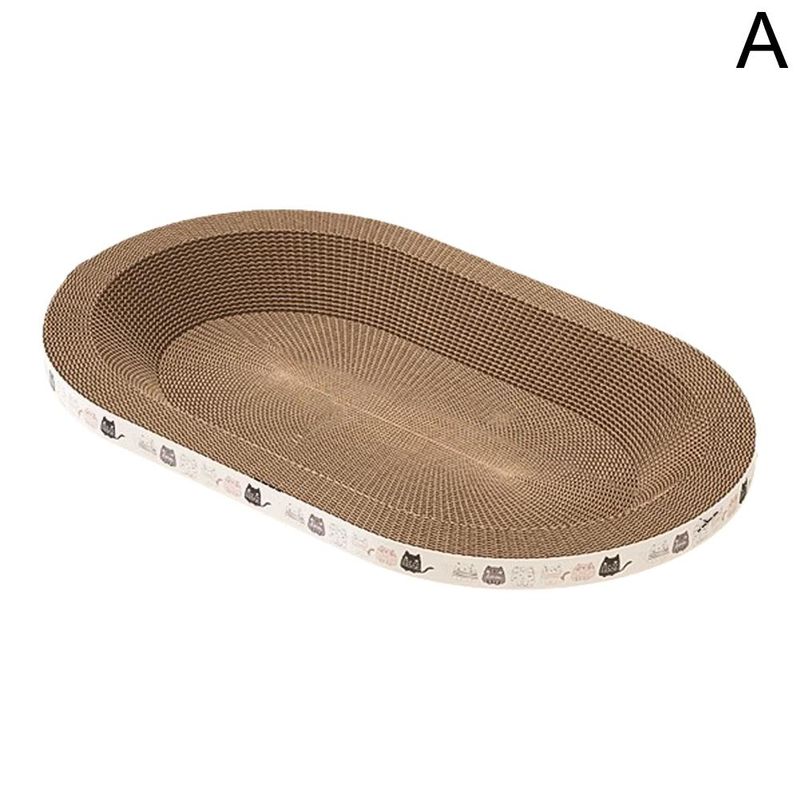 Cat Scratcher Cardboard Oval Cat Scratch Pad Bowl Nest For Indoor Cats Grinding Claw Round Cat Scratching Board_voghion.com