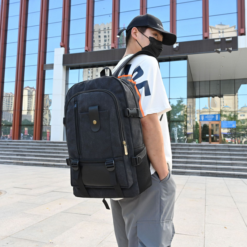 2024 New Men's Leisure Travel Canvas Large Capacity Fashion Backpack Student backpack_voghion.com