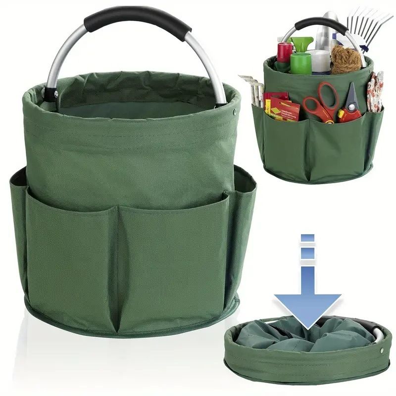 Foldable Picnic Basket Multi-Purpose Storage Tote For Outdoor Garden Travel Camping Portable Organizer With Handles_voghion.com