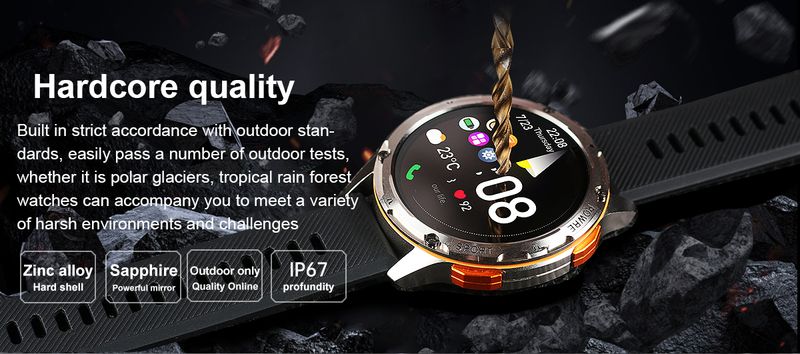 Smart Watch für Android IOS Bluetooth-Anruf 1,43 Zoll HD AMLOED-Bildschirm Herzfrequenz 400 mAh großer Akku Männer Frauen Outdoor-Sport-Smartwatches_voghion.com