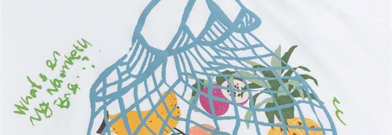 American2025 Summer Limited Edition Trendy Brand Fun Graffiti Fruit Basket Maniche corte in puro cotone colorato_voghion.com