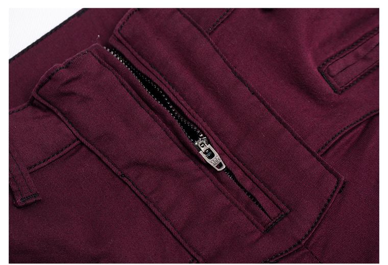 Damenbekleidung Jeansshorts Nähte Reißverschluss Motorrad Slim Stretch einfarbige Jeans_voghion.com