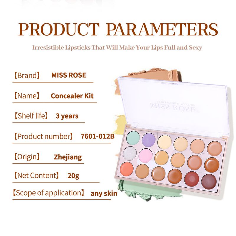 MISS ROSE 18 Farben Concealer Palette Tattoo Augenringe Wasserdicht Gesicht Aufhellung Concealer_voghion.com