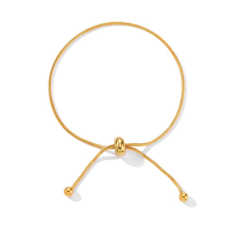 Bohemian Ethnic Snake Bone Pull Foot Chain Female Titanium Steel Non-fading Light Luxury Niche Design Bare Chain Adjustable High-end Foot Decoration_voghion.com