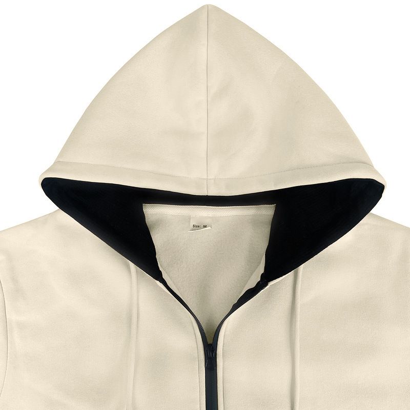 Herren-Set aus Fleecejacke mit Kapuze und Reißverschluss und Jogginghose – warmer Pullover-Trainingsanzug für den Winter für Freizeit und Sport (Schwarz, Dunkelgrau, Khaki, Armeegrün)_voghion.com