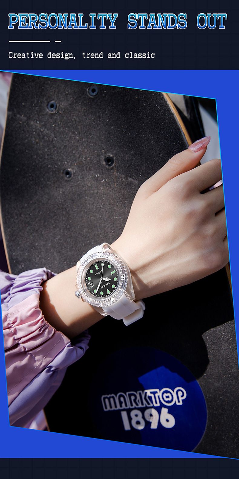 Stylish Unisex Digital Quartz Watch With Calendar, Waterproof & Shockproof, Sporty Silicone Strap Leisure Creative Male And Female Student Watch_voghion.com