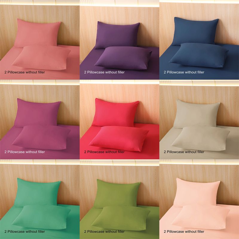 Kissenbezug-Set aus 100 % gebürstetem Flanell-Polyester (2er-Pack) – ultraweich und atmungsaktiv, moderne Unifarben, hypoallergen und knitterfrei_voghion.com