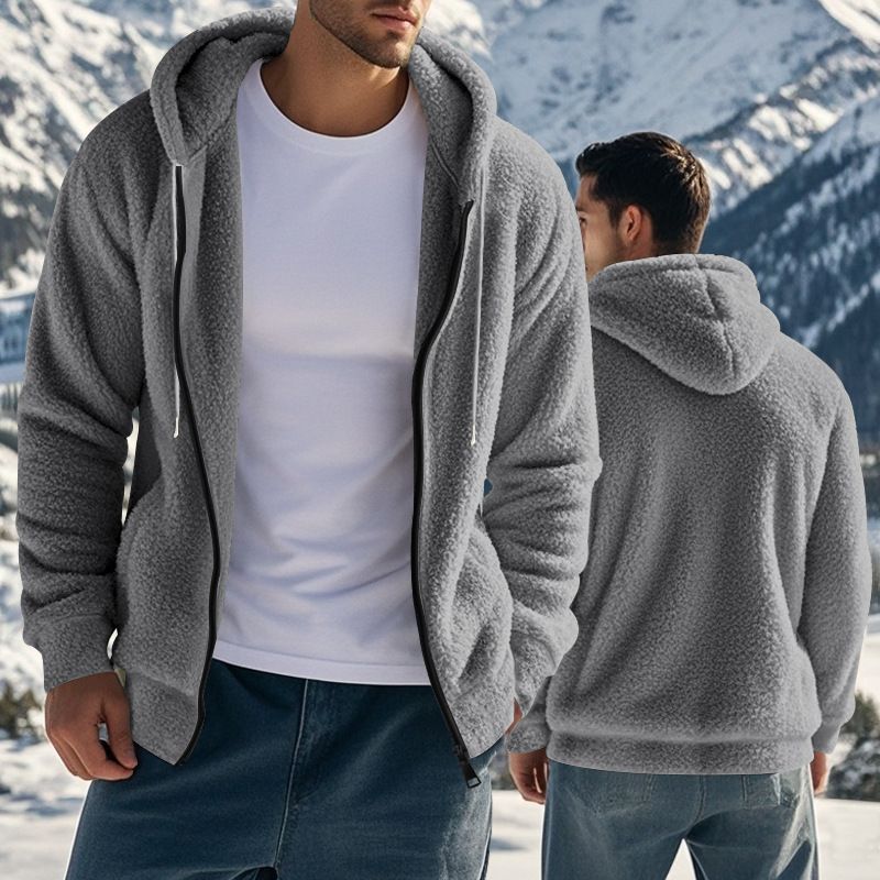 2025 Herfst Winter Fleece Warme Wollen Trui Jas Casual Capuchon Cardigan_voghion.com