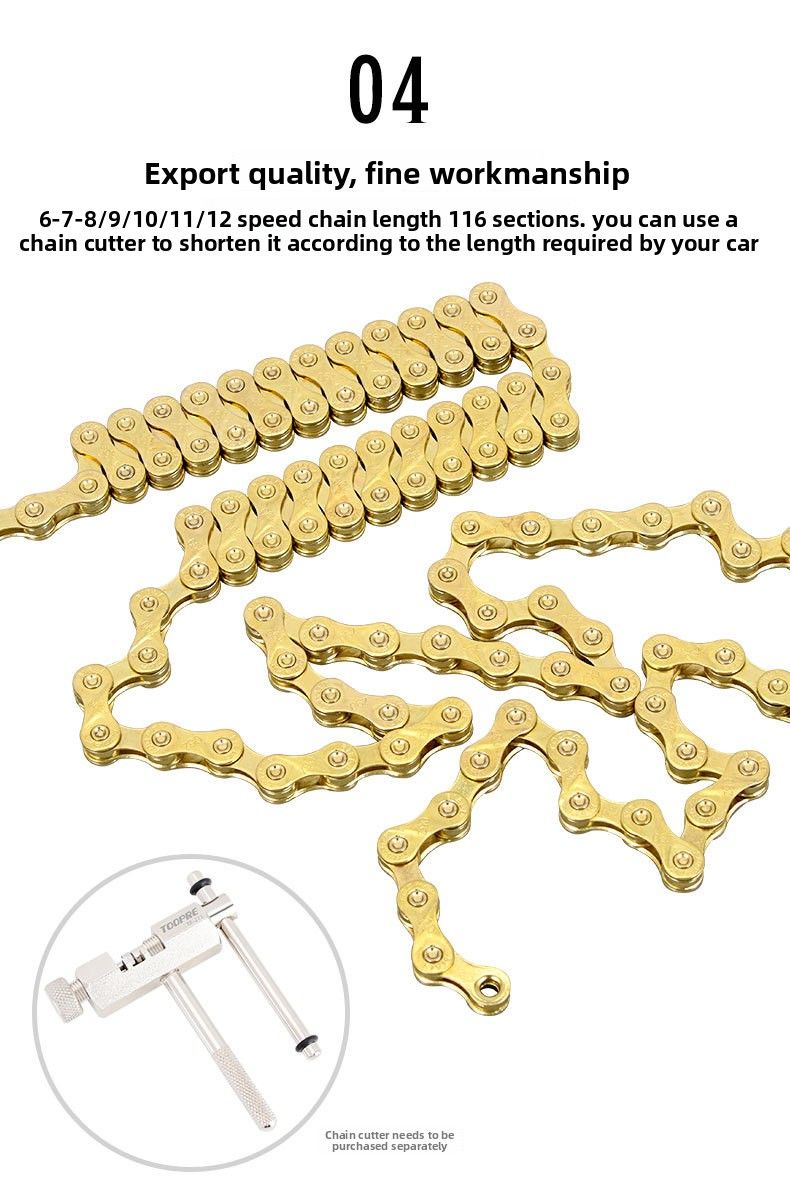 TOOPRE Mountain Gold Road Bike 8-Speed 9 10 11S Derailleur Chain Full Electroplated Rustproof_voghion.com