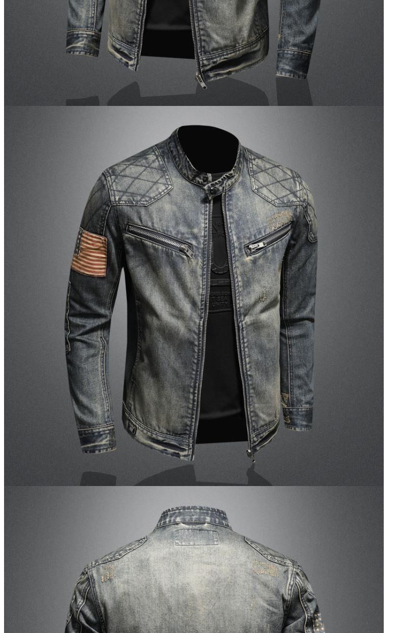 Męska kurtka motocyklowa ze stójką w stylu retro, ładna_voghion.com