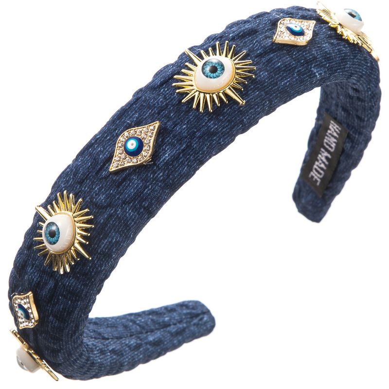 New Trendy Sponge High Skull For Women, Creative Devil's Eye Diamond Studded Party Headband Hair Accessory_voghion.com