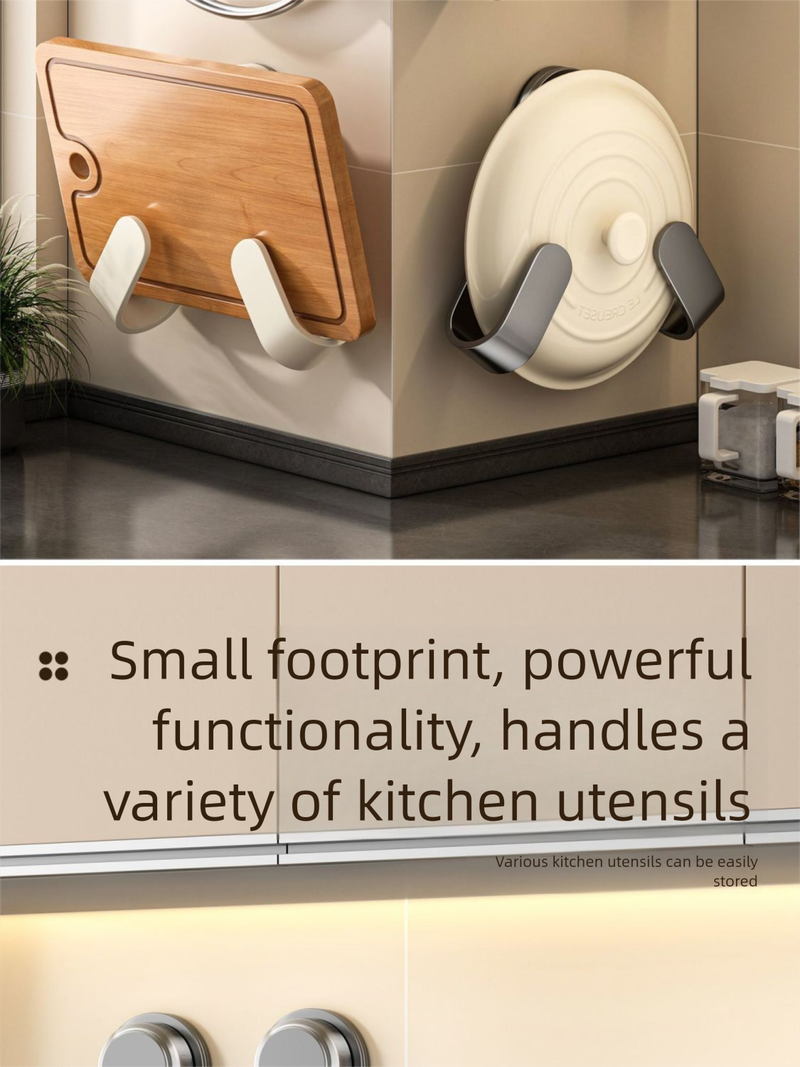 Supporto da parete per coperchio di pentola Youyoujia, senza foratura, per riporre le bacchette, i coltelli e gli utensili da cucina_voghion.com