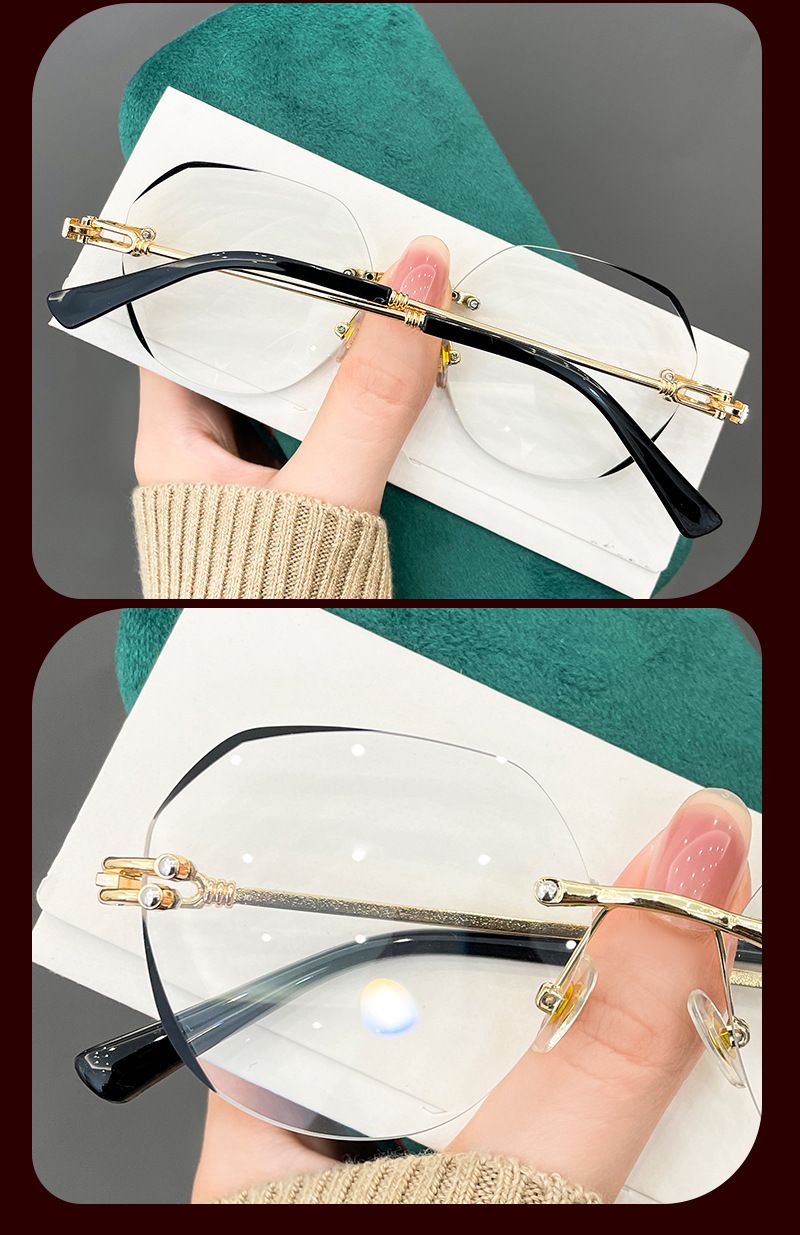 Sonnenschutz Anti-Blaulicht Mode Randlos Polygonal Hochauflösend PC Slope Presbyope_voghion.com