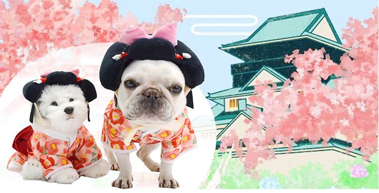 Huisdier Kimono Hond Samoerai Hondenkleding Teddy kleding Kattenkleding Creatieve huisdierkleding schattig_voghion.com