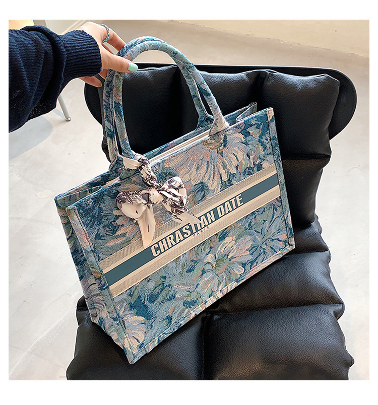 Geantă de mână pentru femei, geantă de mână cu umăr, tip graffiti, tip sac de mână, tip geantă de mână casual de mare capacitate, model nou, 2023_voghion.com