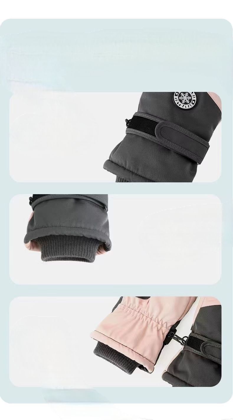 Luvas de ciclismo ao ar livre, à prova de vento, forradas com lã, quentes, resistentes à água e com tela sensível ao toque, para esqui, para homens e mulheres_voghion.com