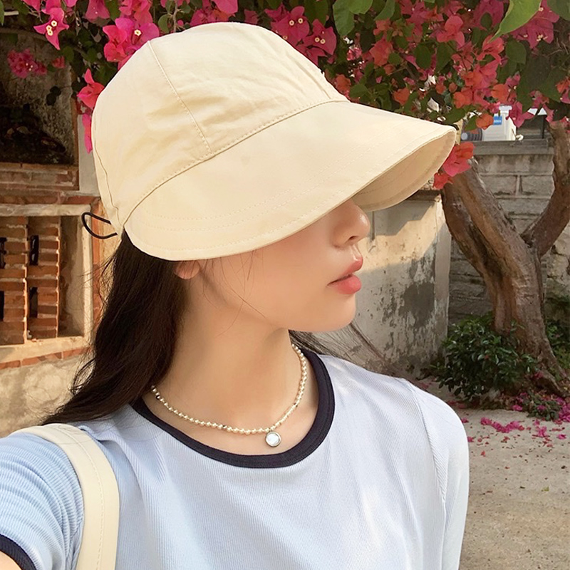 Fisherman Cap Sun Hat Portable Foldable Wide Brim Sun Protection Hats Summer Quick-drying Visors Adjustable Drawstring_voghion.com