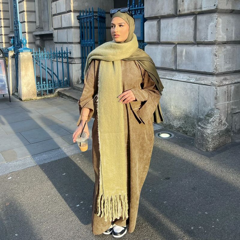 Women's Clothing Middle East Dubai Turkey Autumn and Winter Daily Dress Robe _voghion.com