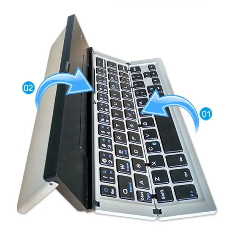Tragbare Mini Drahtlose Bluetooth-kompatibel Klapp Tastatur Aluminium Legierung Faltbare Tastatur_voghion.com