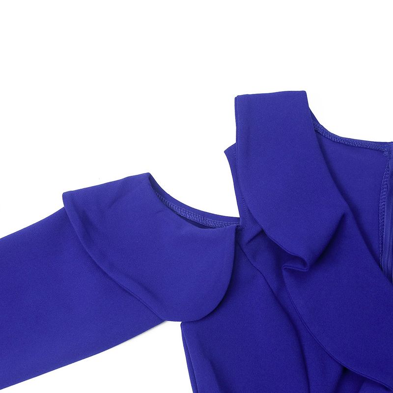 Vestido largo irregular ajustado de talla grande para mujer, vestido de un solo hombro, vestido largo musulmán_voghion.com