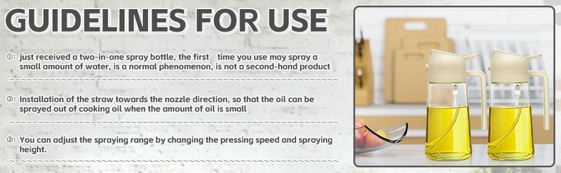 Flacone spray per olio 2 in 1 - Dispenser da cucina in vetro da 16 once_voghion.com