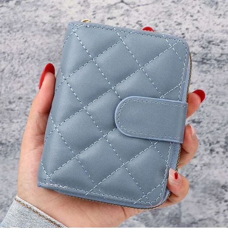 New Diamond Pattern Small Wallet W, Short Style Student Korean Version Coin Purse, Multi-Card Slot Card Holder For_voghion.com