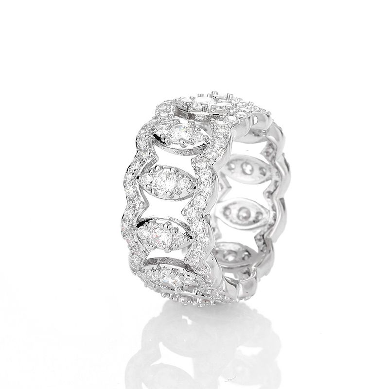 Anello unisex in zircone, versatile e alla moda, stile cubano hip hop._voghion.com