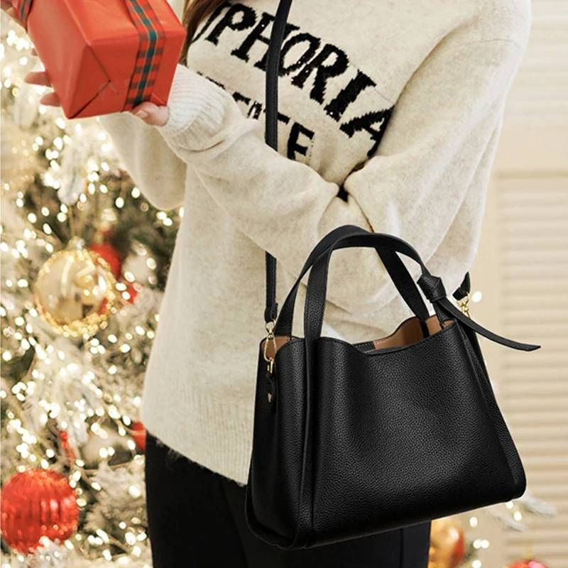 Vielseitige Eimer Schultertaschen Frauen us Designer PU Leder Messenger Umhängetaschen Damen Casual Einfarbig_voghion.com