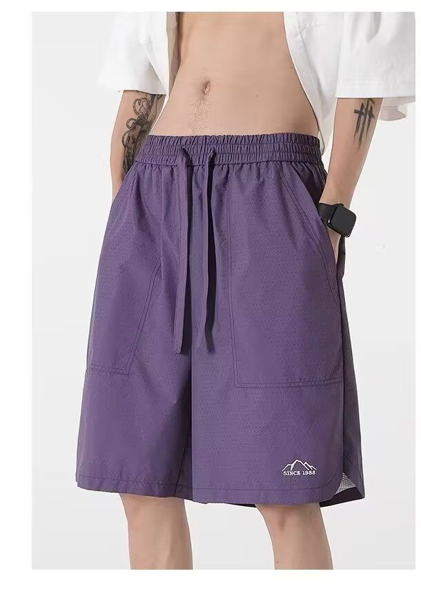 Herrenbekleidung Sommershorts aus dünnem Mesh aus Eisseide für Herren – leichte, schnelltrocknende Mesh-Sportshorts mit atmungsaktiver, lockerer Passform für Sport und Freizeit_voghion.com