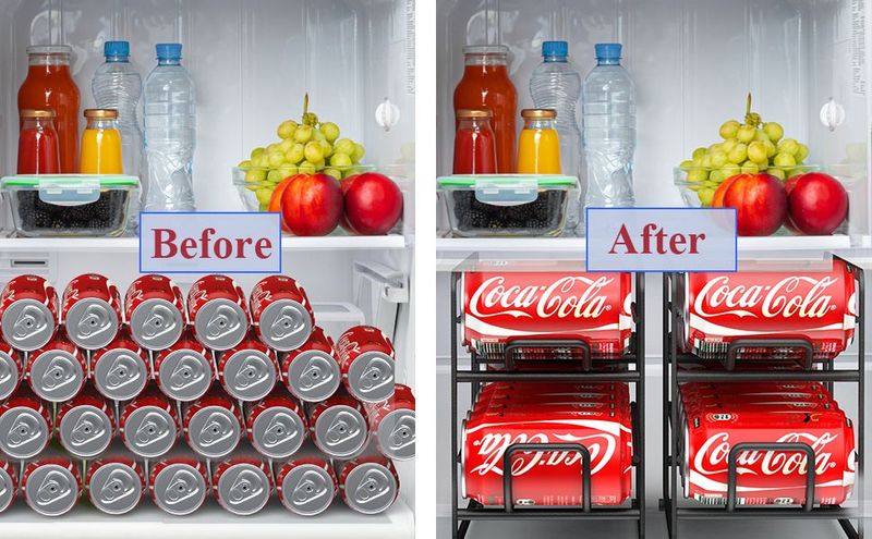 Soda Can Organizer Storage Rack, 2 Pack Stackable Beverage Soda Can Dispenser Organizer Holder For Refrigerator, Cabinet, Pantry_voghion.com