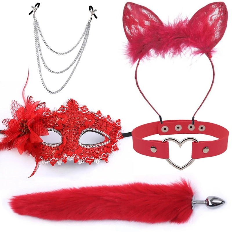 Fox Anal z lasnicami BDSM igračka za spogledovanje kovinski analni čep rep seks igrače za ženske moške pare cosplay igre za odrasle trgovina_voghion.com