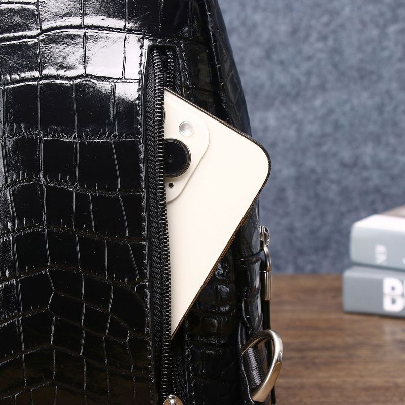 Krokodilknochenmuster Herren-Brusttasche Krokodilkrallen-Brusttasche Upgraded Edition Diagonale Umhängetasche_voghion.com
