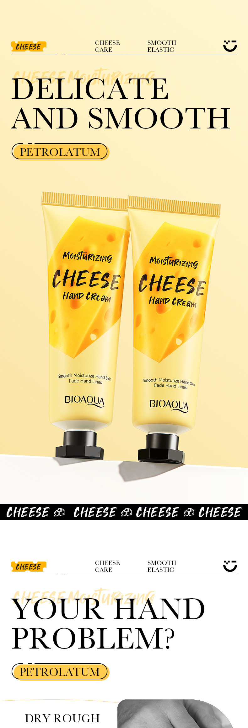 Crema hidratante para manos con queso BIOAOUA Hidrata, previene la sequedad, las grietas, humecta y blanquea las manos._voghion.com