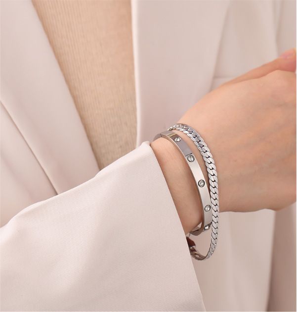 1 Set Stylesch Einfach Diamant Kette Temperament Männer Bracelet Set_voghion.com