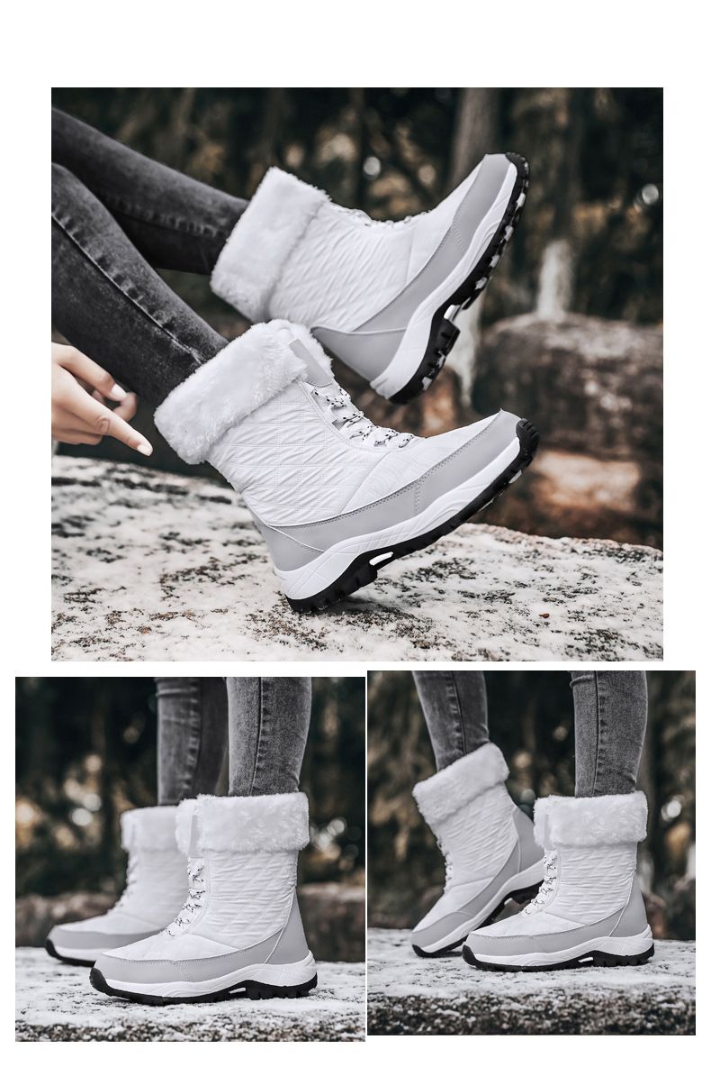 Wasserdichte Schneestiefel für Damen mit Fleecefutter – warme, rutschfeste High-Top-Schuhe für den Winter bei kaltem Wetter_voghion.com