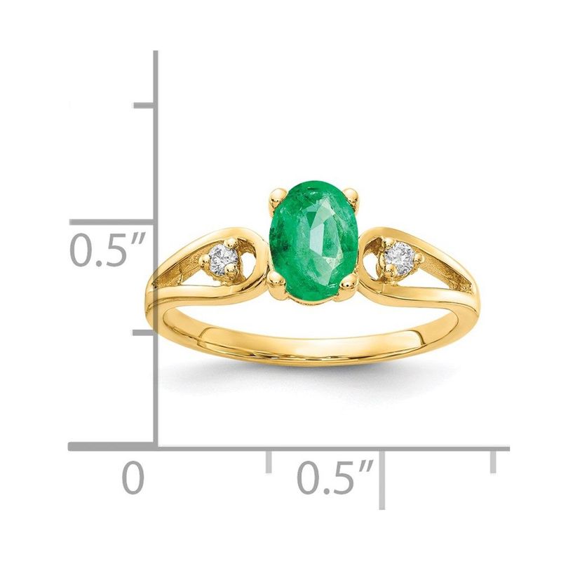 14k 7x5mm Oval Emerald AA Diamond Ring_voghion.com