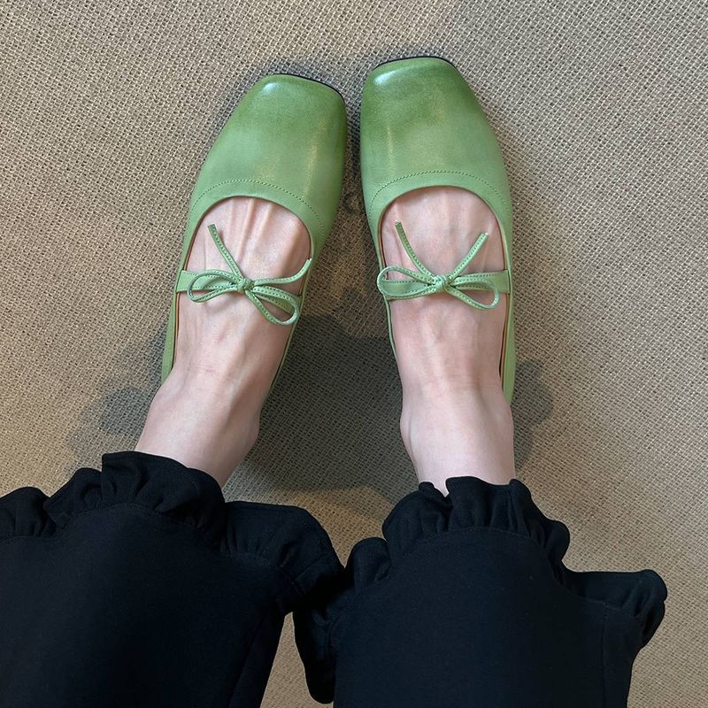 Candy Color Simple Flat Mary Jane Women's French One Strap Lightweight Mouth Hundred Ballet Shoes_voghion.com