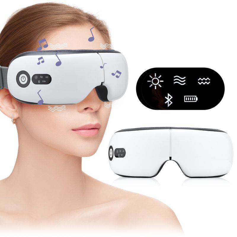 Smart Hot Compress Eye Massager 4D Airbag Massage Multifrequenz Vibration Augenschutz Schlafmassagegerät USB-Aufladung_voghion.com